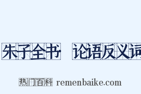 朱子全书·论语反义词是什么意思的图片